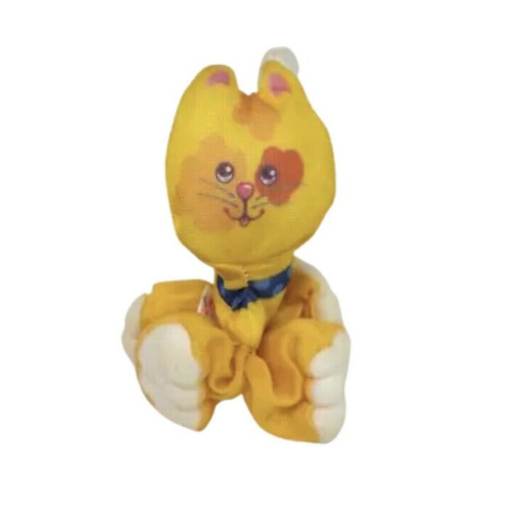 Vintage 1987 Fisher-Price Quaker Oats Smooshees Yellow Kitty Cat Plush 4”